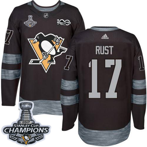 Adidas Penguins #17 Bryan Rust Black 1917-100th Anniversary Stanley Cup Finals Champions Stitched NHL Jersey